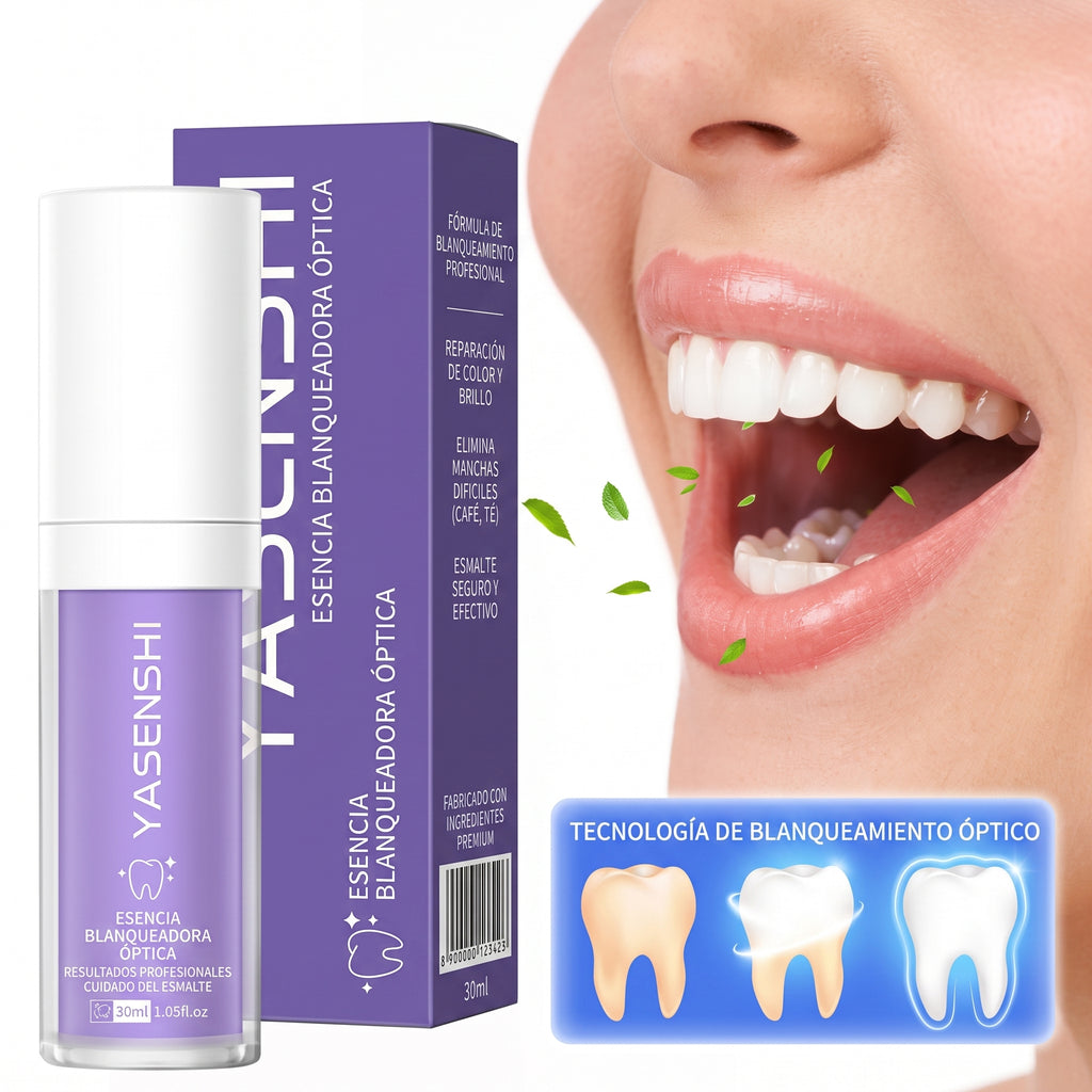 Yasenshi blanqueador dental — diseño premium sobre mármol